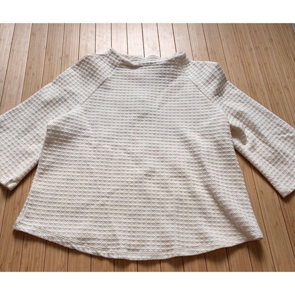 W5 Women's Cream 3/4 Sleeve Sweater Blouse Size Large